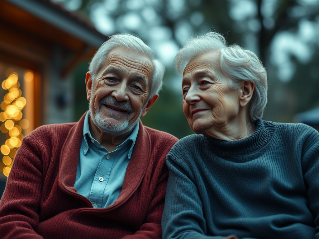 an elderly couple in retirement